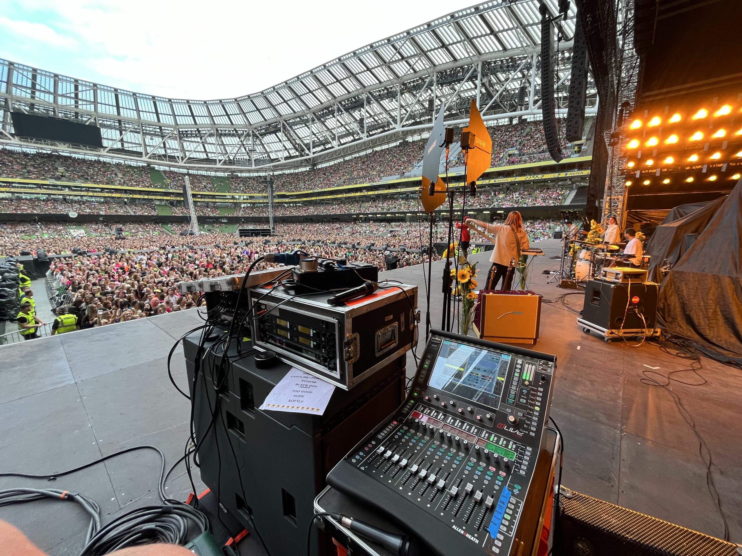dLive C1500 onstage at Dublin Stadium