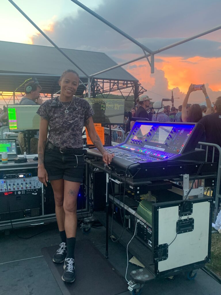 Sound Engineer Jade Payne with her dLive system