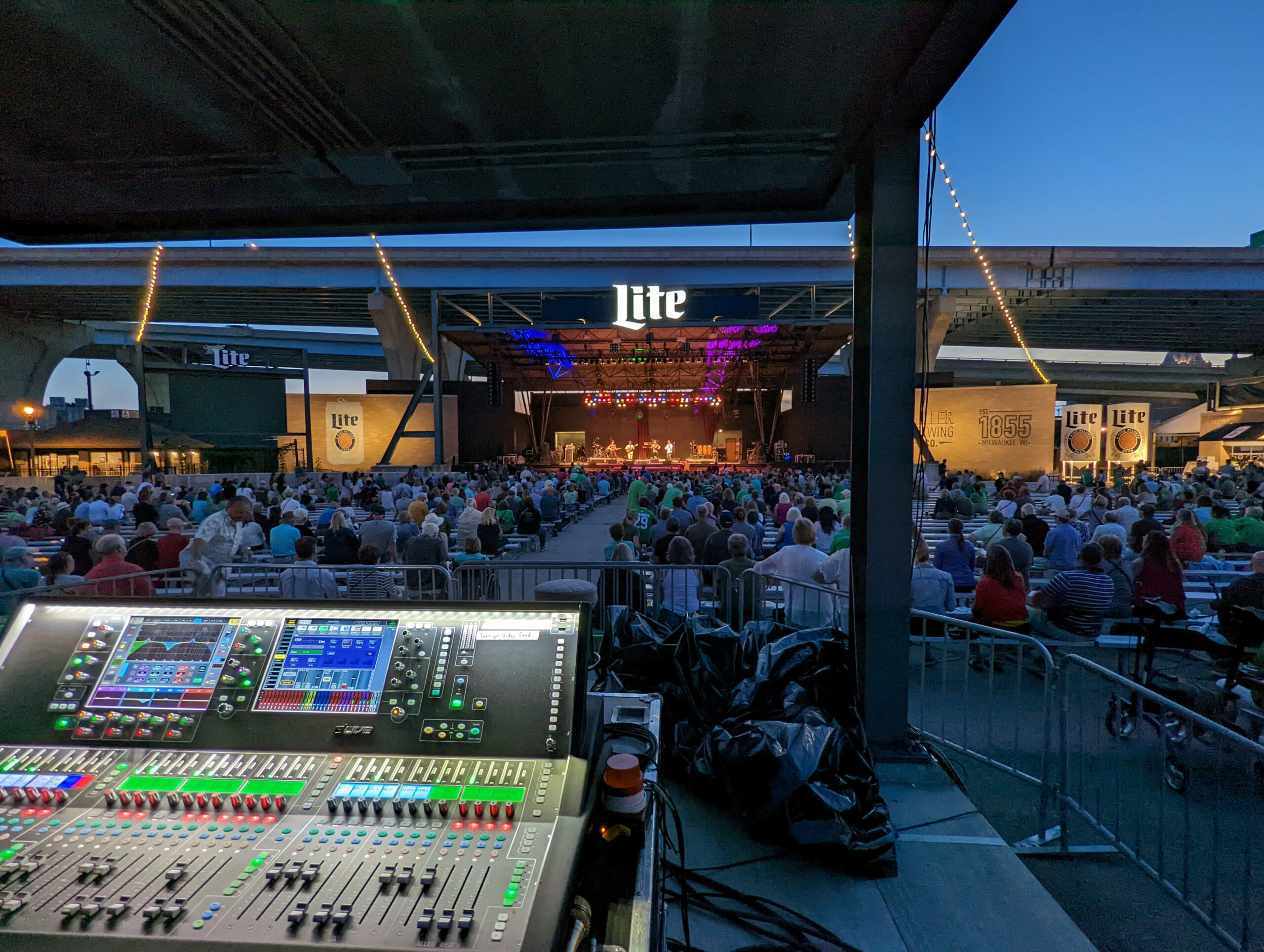 The Miller Lite stage was powered by a dLive S7000 surface at front of house